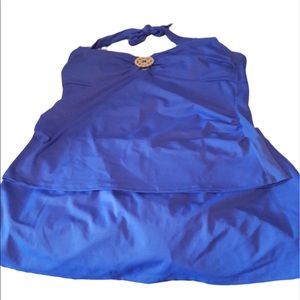 EUC Blue Bandeau/Halter Two Piece Tankini - Sz 18